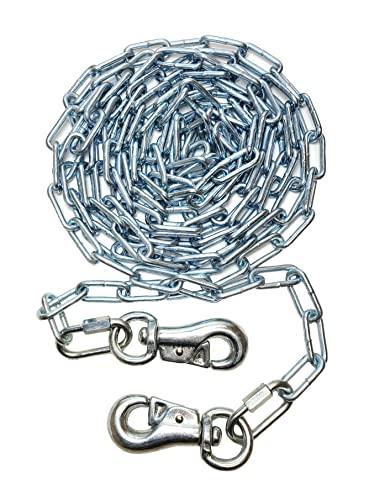 Heavy Duty Dog Runner Chain, Dog Tie Out, Animal Chain for Medium to Large Size Animals, Weld Steel Chain, Dog Leash Chain, 520lbs Capacity, for Animals Up to 85LBS (15FT)