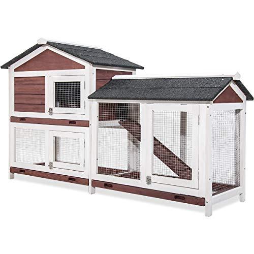 Merax Pet Rabbit Hutch Wooden House Chicken Coop for Small Animals