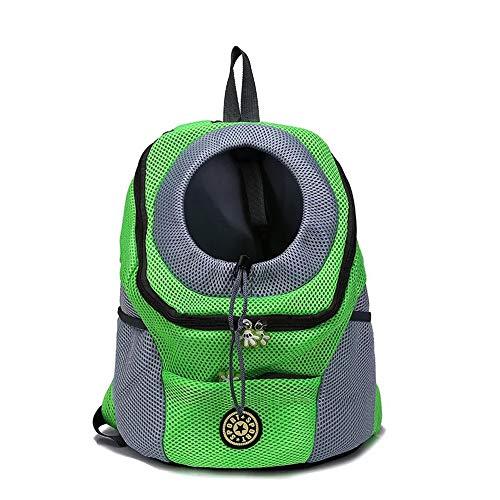 LanYao Dog Backpack Carriers,Breathable Dog Cat Carrier Backpack,Comfortable Puppy Dog Carrier Bag,Ventilate Head-Out Pet Carrier Backpack for Travel, Hiking and Outdoor,Green