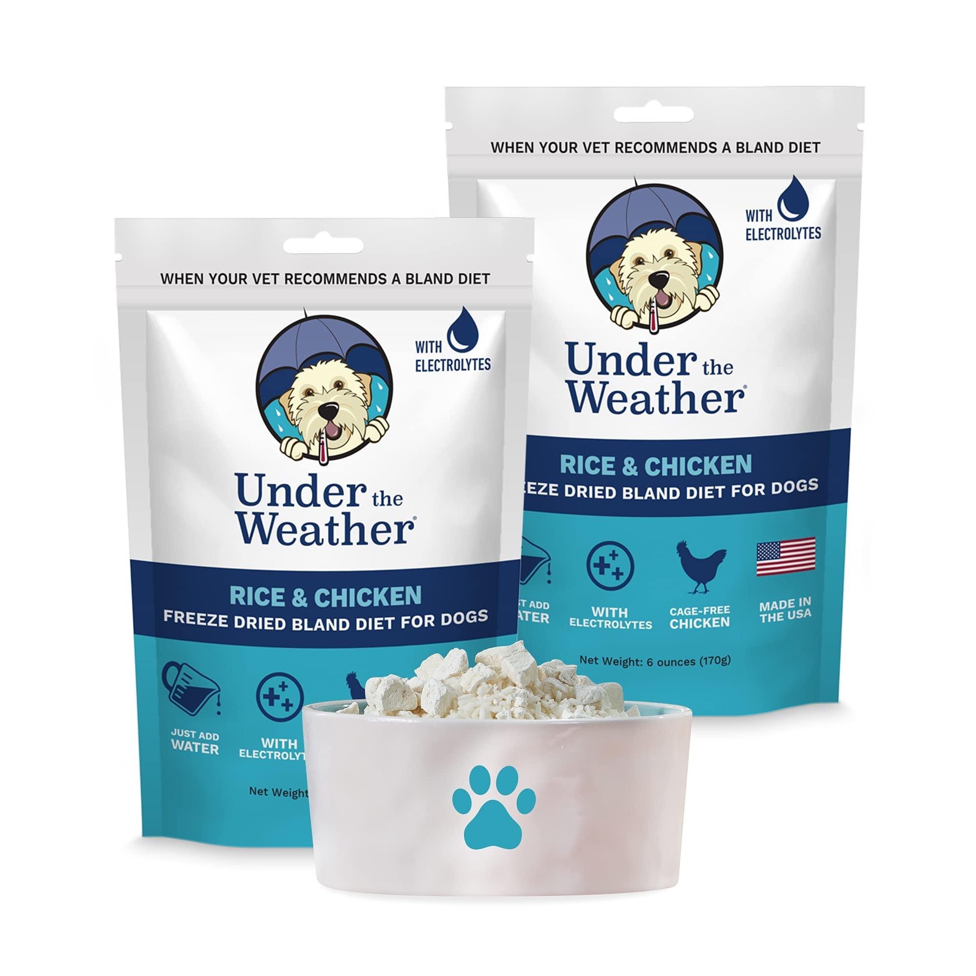 Under The Weather Easy to Digest Bland Diet for Sick Dogs - Contains Electrolytes - Gluten Free, All Natural, Freeze Dried 100% Human Grade Meats - Rice, Chicken & Pumpkin