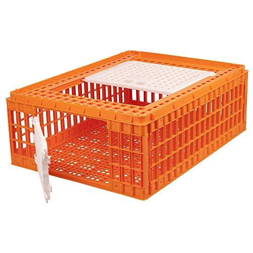 My Favorite Chicken Transport Crate Carrier Cage for Poultry, Chickens, 2 Doors, Orange