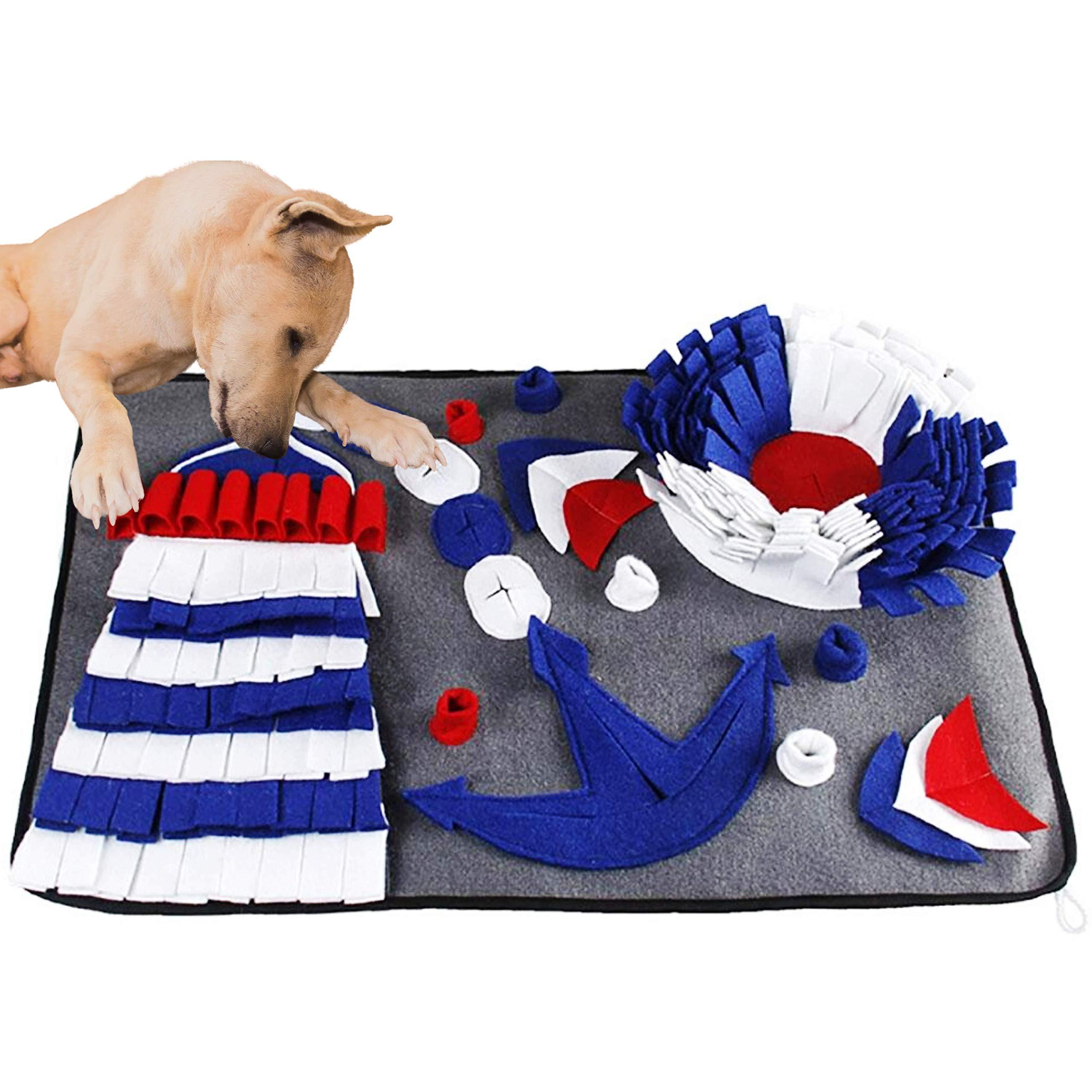Pawzzle Mat - Sailor of The Sea - Interactive Dog Feeding Snuffle Mat for Small Medium Large Dogs, Encourage Foraging Skills, Great for Nosework & Scent Training, Relieve Stress & Boredom