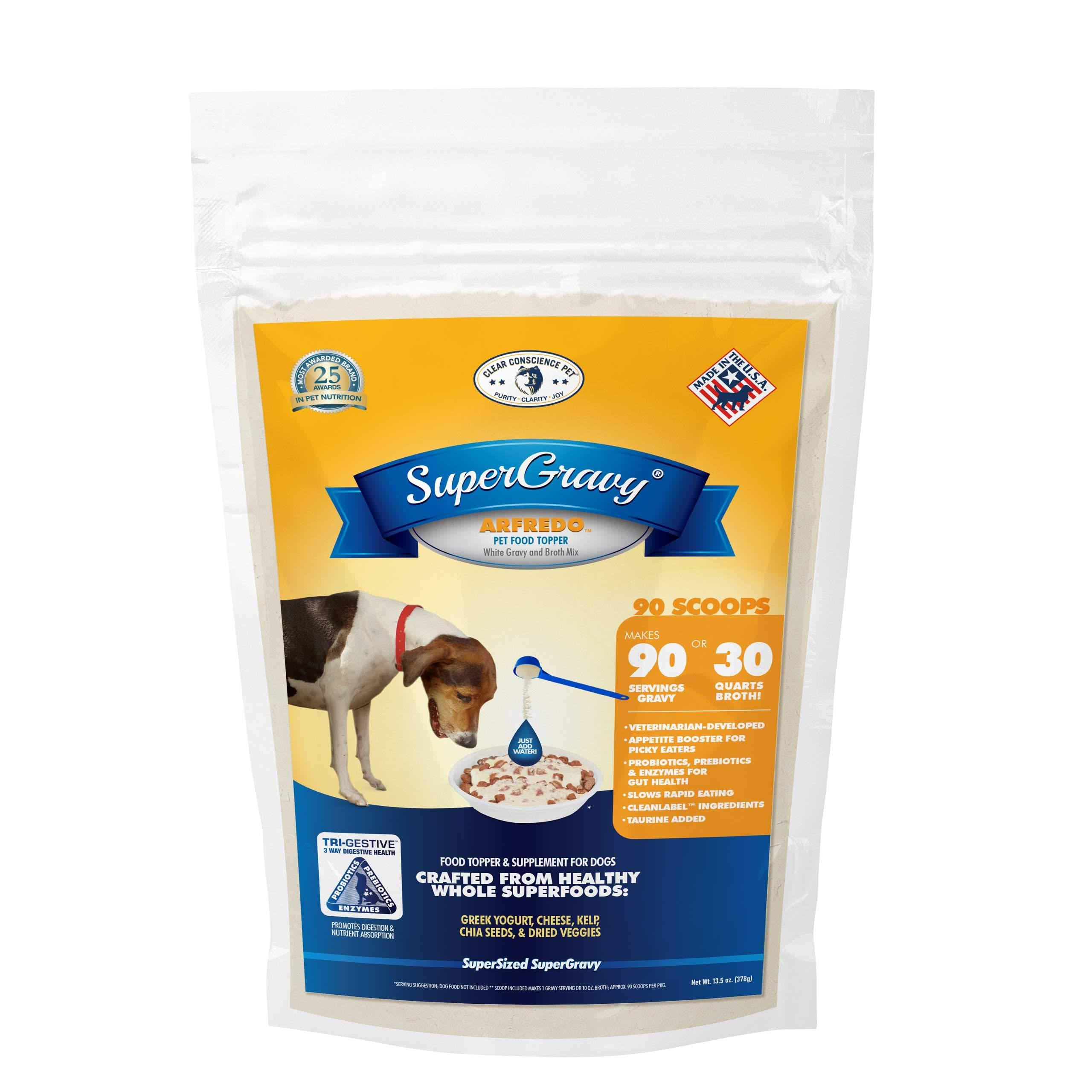 SuperGravy ARFredo - Natural Dog Food Gravy Topper - Hydration Broth Food Mix - Human Grade - Kibble Seasoning for Picky Eaters - Gluten Free & Grain Free, white, 90 scoop (01073)