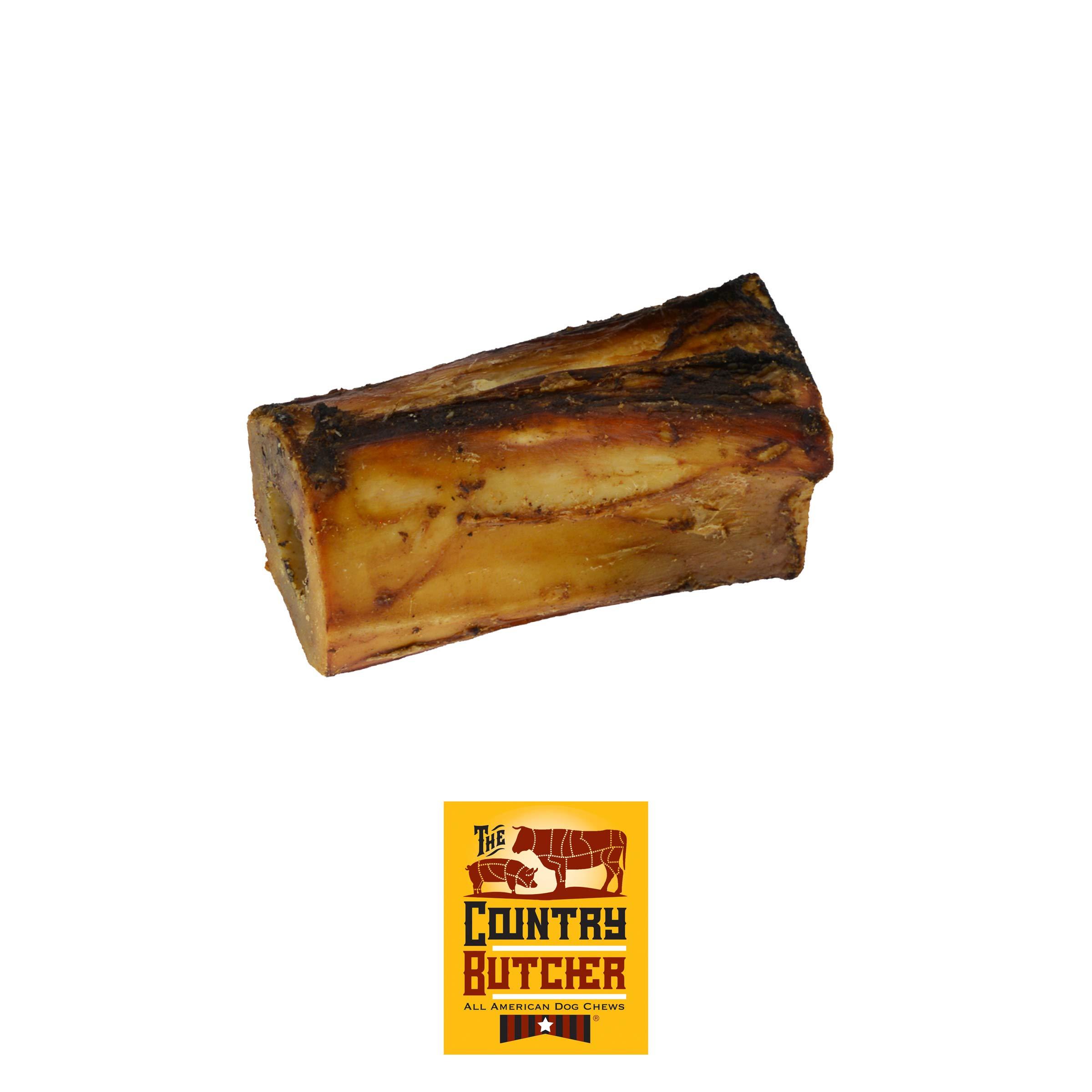 The Country Butcher 4 Beef Center Dog Bones with Marrow & Meaty Pieces, Moderate to Aggressive Chewers, Made in USA, 3 Count
