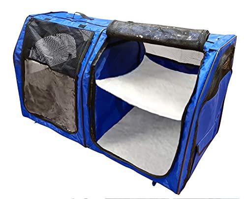 Cat Show House Portable Kennel Double Crate for Home or Travel Easy Fold Compact Storage Dog Pet House All Soft Mats Include