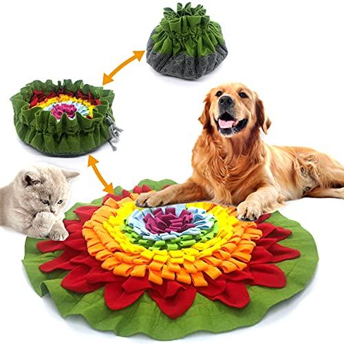 NEECONG Snuffle mat for Dogs Portable Slow Feeder Snuffle Mat Encourages Natural Foraging Skills - Treat Indoor Outdoor Stress Relief, Boring - Beautiful Rainbow Color Matching