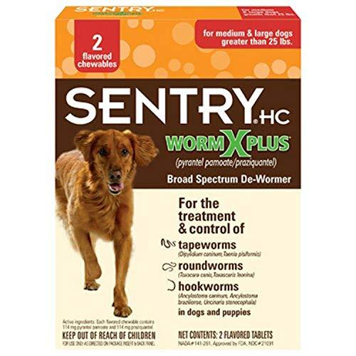SENTRY Pet Care 7 Way De-Wormer for Medium & Large Dogs, 4 Count.