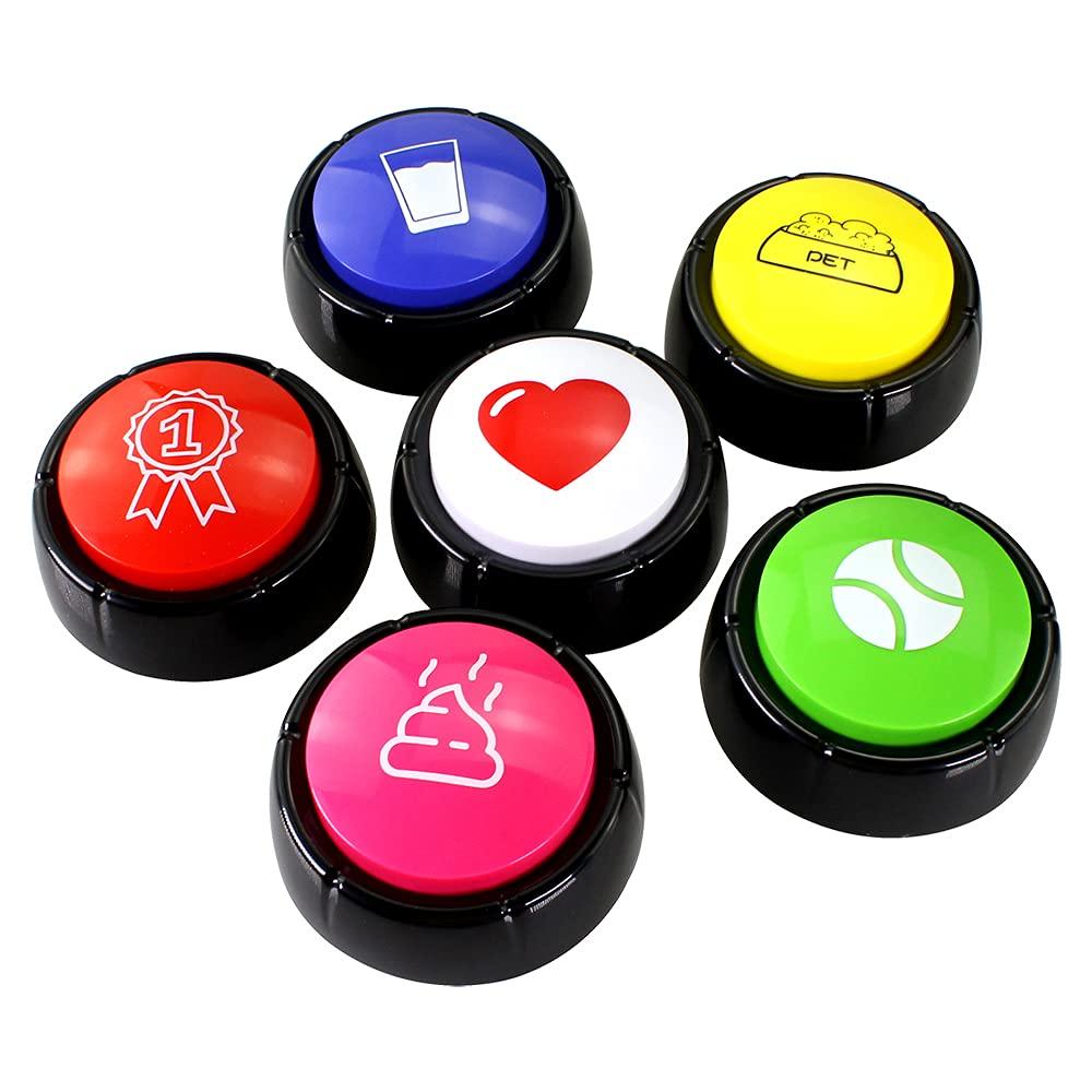 Dog Buttons Speech- Recordable Answer Buttons- 30s Recordable Custom Message Easy Button Record Pet Tool Communication Device for Dogs Cats