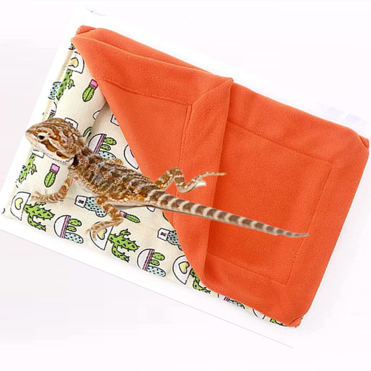 SEAPANHE Bearded Dragon Bed Set - Reptile Sleeping Bag - Reptile Bed with Pillow and Blanket - Super Soft Premium cotton Filling - Breathable Skin Friendly Bearded Dragon Bed for Basking