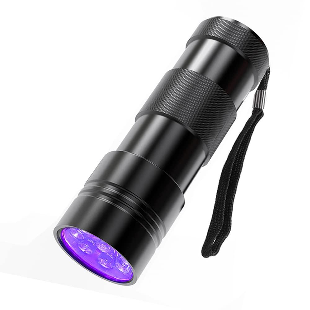 COSOOS Black Light UV Flashlight, 12 LED Handheld Black Light, Small UV Lights 395nm, Portable Pet Stain Detector for Dog Urine, Scorpions, and Bed Bugs.