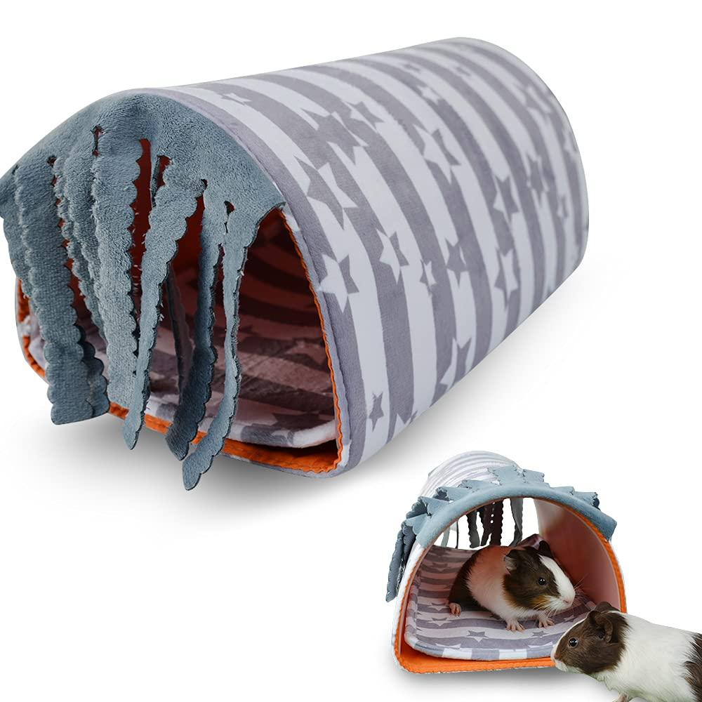 Homeya guinea Pig Hideout, Fleece Forest Hideaway Tunnel for guinea Pigs, Ferrets, chinchillas, Hamsters, Mice, Rabbits, Sugar glider and Other Small Animals, Hamster cages Accessories Hiding Place