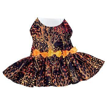 Fall Leaves Harness Dress with Matching Leash (Small)