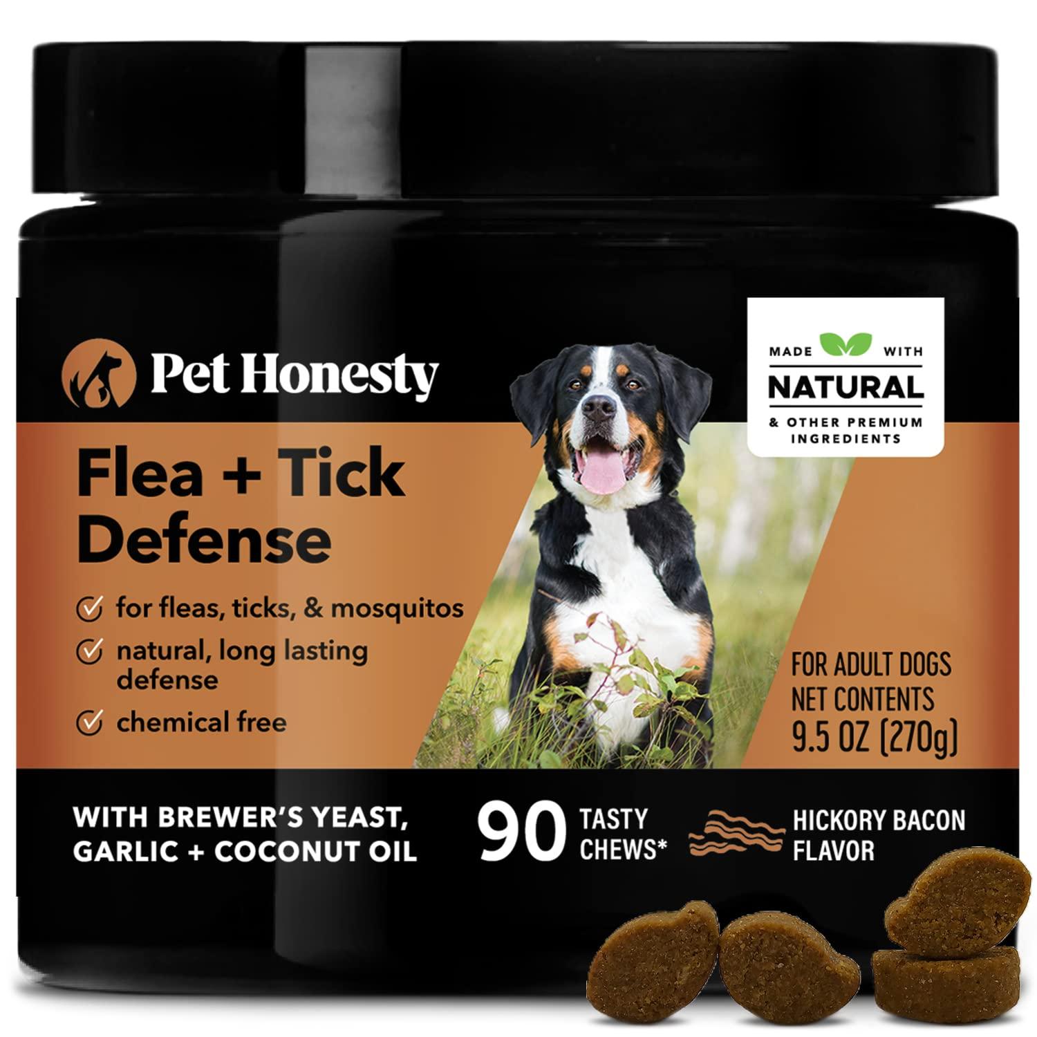 Pet Honesty Flea & Tick Defense Supplement - Natural Flea and Tick Soft Chew for Dogs, Pest Defense to Promote Body\\\'s Natural Response, Oral Flea Pills for Dogs - 90 ct