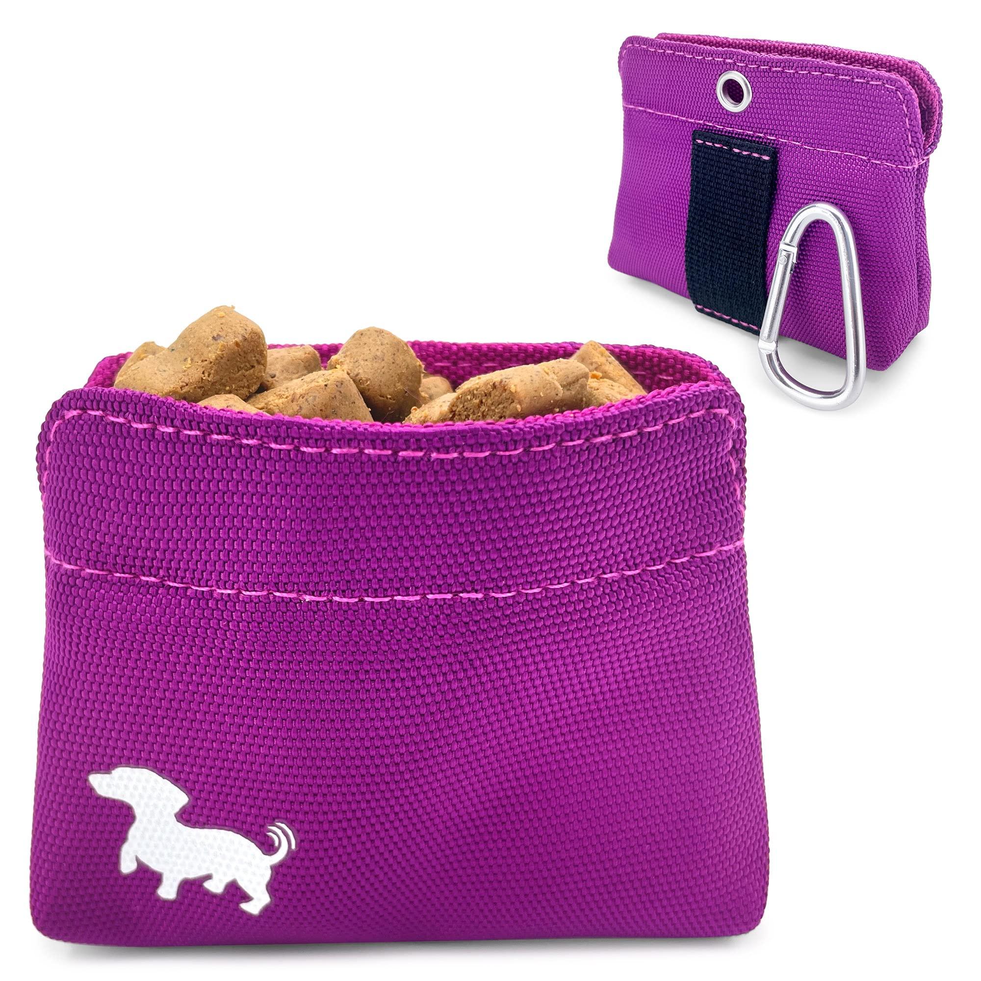 Swaggly Pocket Sized Dog Treat Pouch - Treat Pouches for Pet Training - Dog Treat Pouch Magnetic Closure - Dog Walking Accessories - Pink