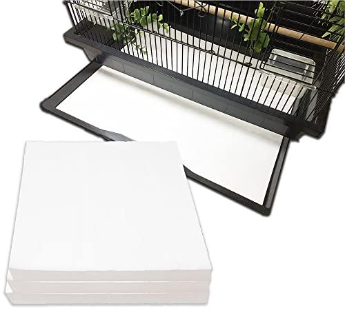 QXHOME 100 Sheets Bird Cage Liner Paper Disposable Non-Woven Large Size Absorbent Liners Pet Animal Cages Cushion Tray Birds Critter Canary Finch Macaw Parakeet Parrot, 21.3x15inch