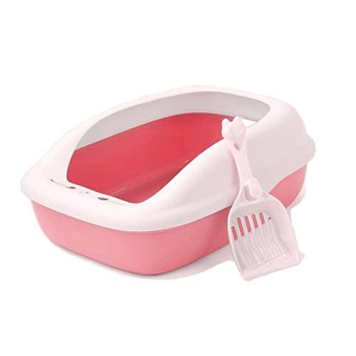 NC Extra Large Litter Box Semi-Enclosed Cat Toilet Detachable Splash-Proof Cat Potty Wide Entrance Indoor Cat Pet Cleaning Supplies with Free Cat Litter Scoop and 1 Small Packet of Catnip