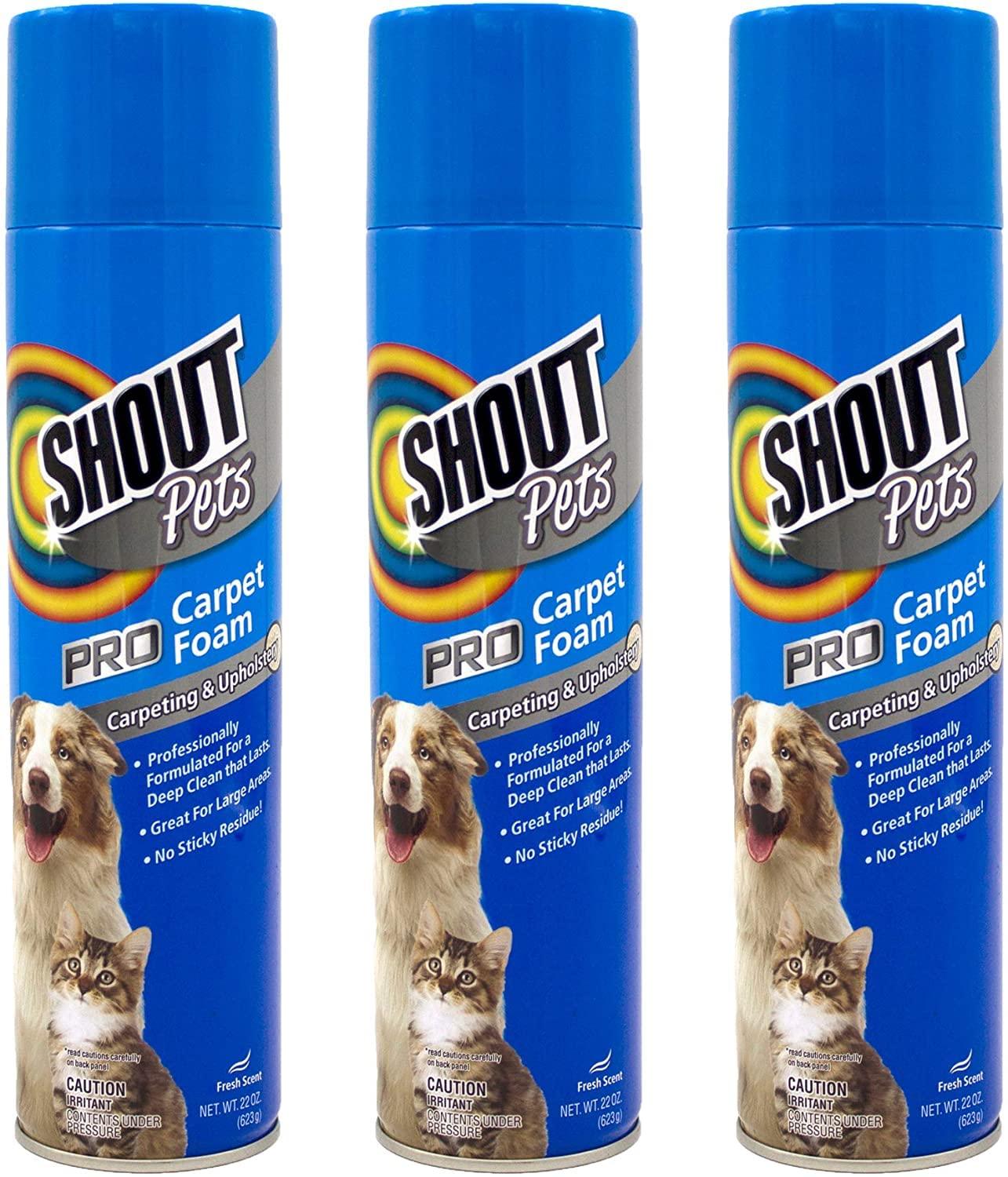 Shout for Pets Odor and Urine Remover - Effective Way to Remove Puppy & Dog Odors and Stains from Carpets & Rugs - Shout Pet Urine Remover, Shout Stain Remover for Pets