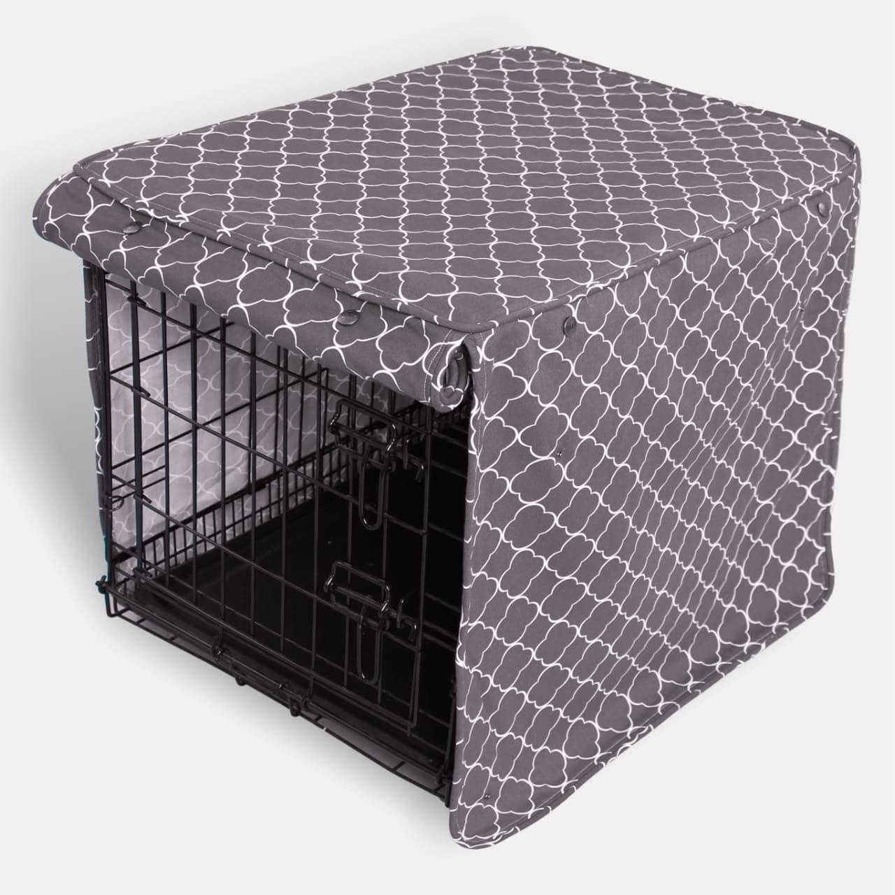 Pet Dreams Breathable Crate Cover - Double Door Dog Crate Covers/Kennel  Covers, Metal Dog Crate Accessories, Machine Washable Kennel Cover (Khaki  Tan