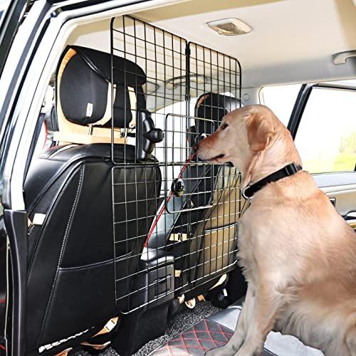 TUMFUZZ Dog Car Barrier for Cars, SUV\\\'s,Vehicles, & Trucks,Which can be Used in The Front Seat or Rear Seat of The Vehicle, Adjustable Large Pet Divider, Heavy-Duty Wire Mesh,Foldable Pet Guard Mesh