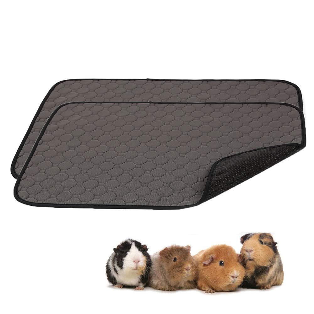 2 Pack Guinea Pig Cage Liners - Washable Guinea Pig Pee Pads, Waterproof Reusable & Anti Slip Guinea Pig Bedding Fast and Super Absorbent Pee Pad for Small Animals Rabbit Hamster Rat