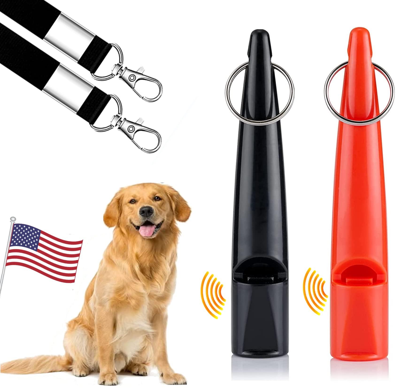 LEVNEX 2 Dog Whistle with Lanyards, Ultrasonic Dog Whistles to Stop Barking, High Pitch Frequency Silent Whistles for Dog Training and to Recall Your Dog