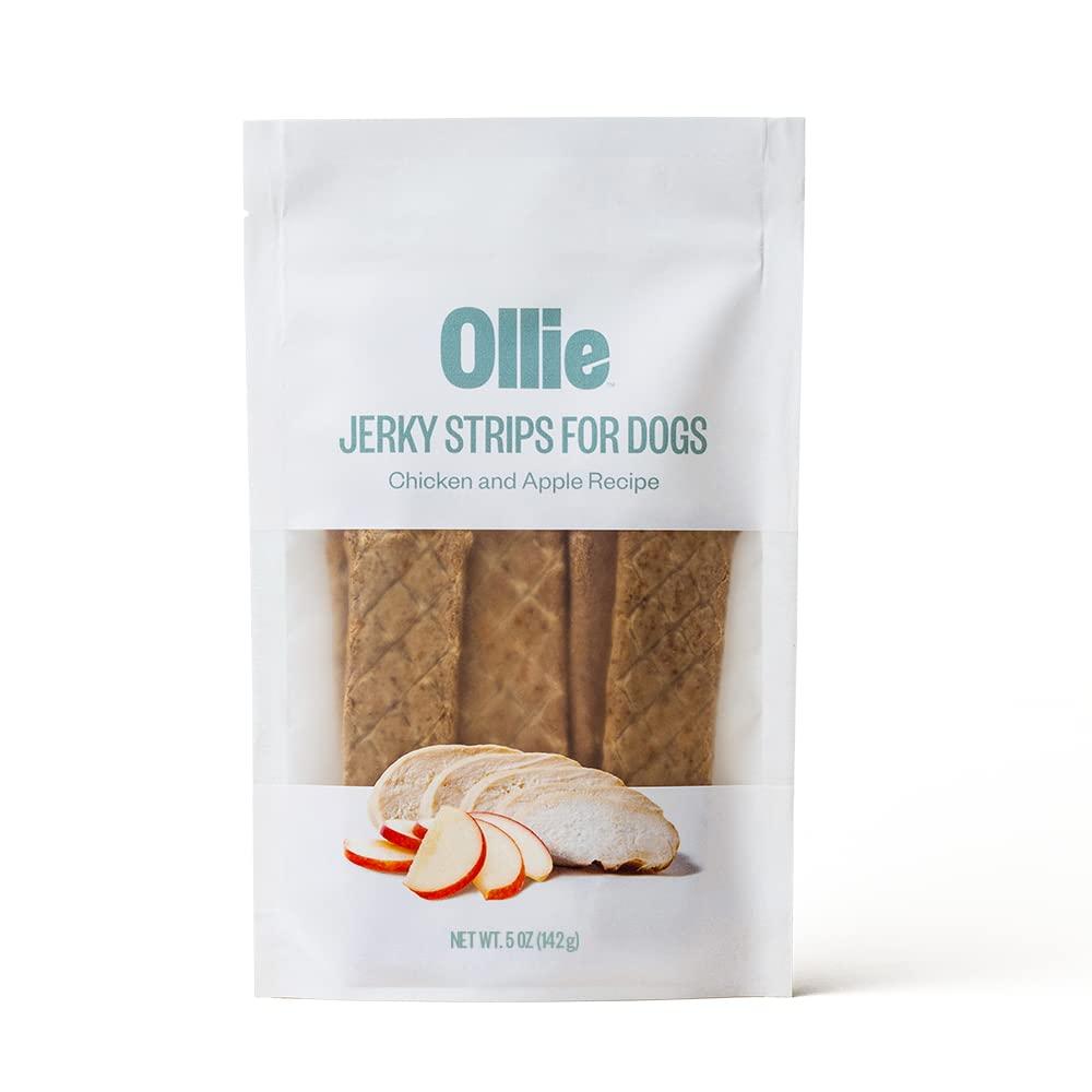 Ollie Chicken and Apple Recipe Jerky Dog Treats - Dog Jerky Treats All Natural - Healthy Dog Treats - Chicken Jerky for Dogs - Real Meat Dog Treats 5 Oz.