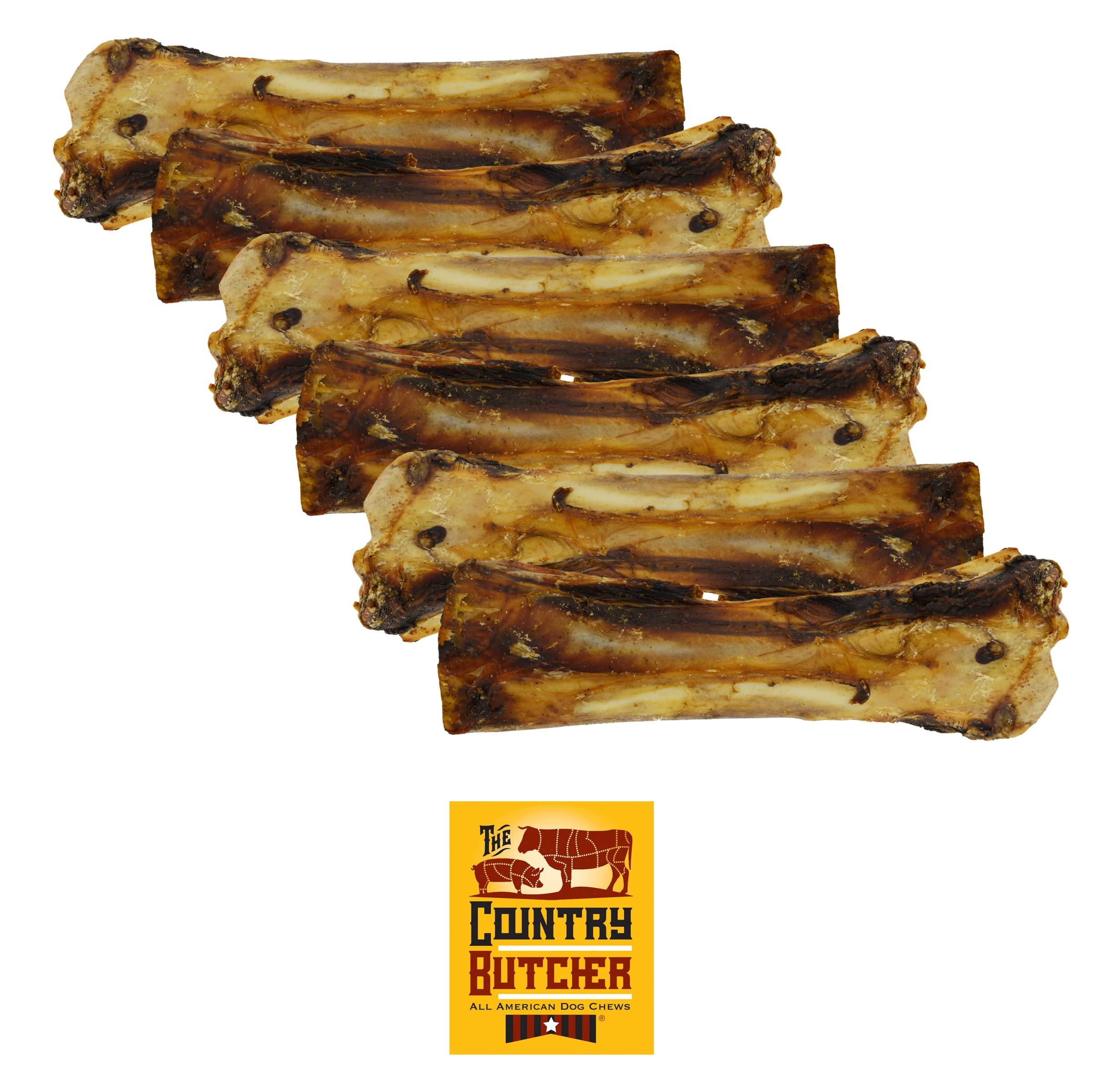 The Country Butcher 9 Beef Center Dog Bones with Marrow & Meaty Pieces, Moderate to Aggressive Chewers, Made in USA, 6 Count
