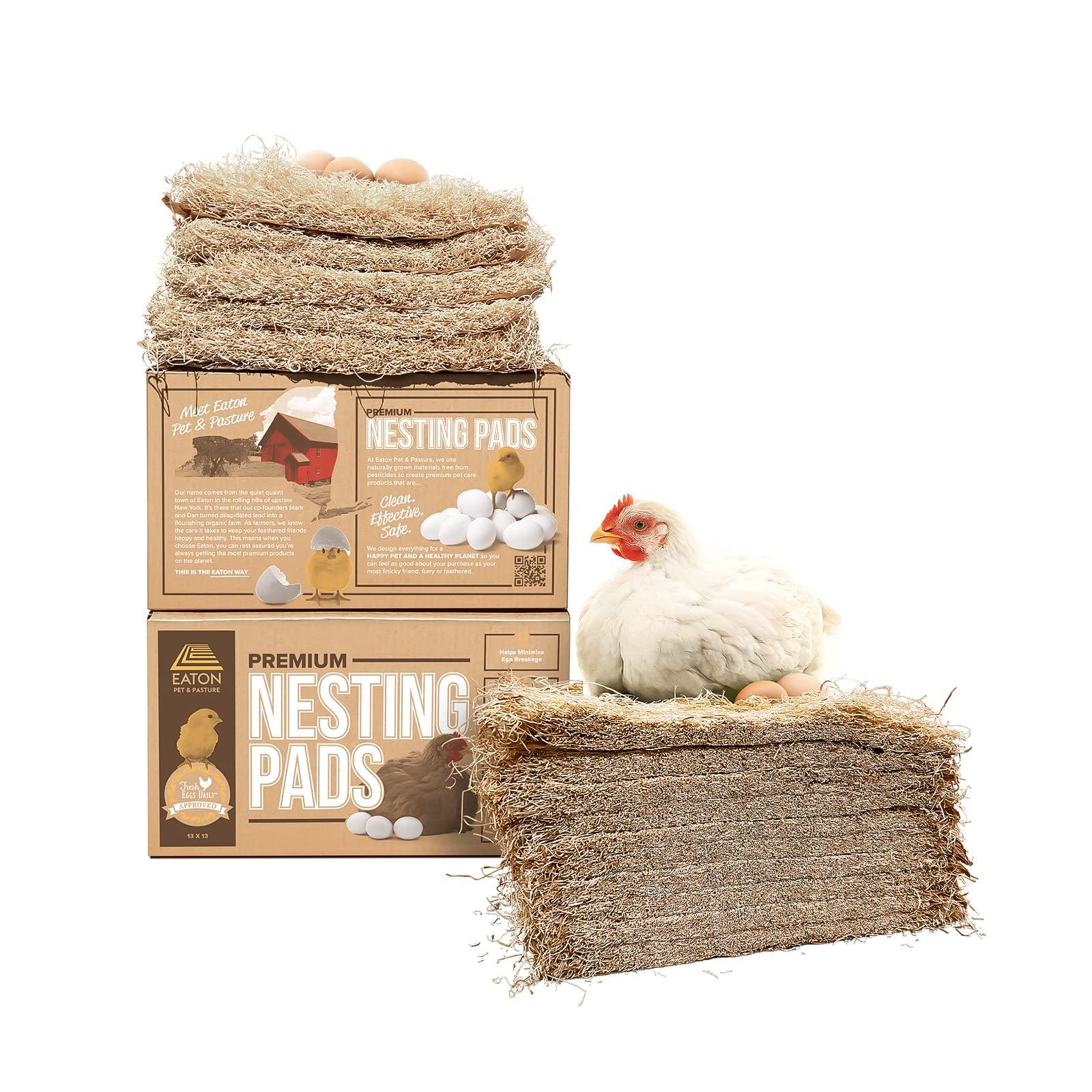 Eaton Pet and Pasture, Premium Laying Hen Nesting Pads, USA Grown & Sustainably Harvested, 13 x 13 (10 Pack)