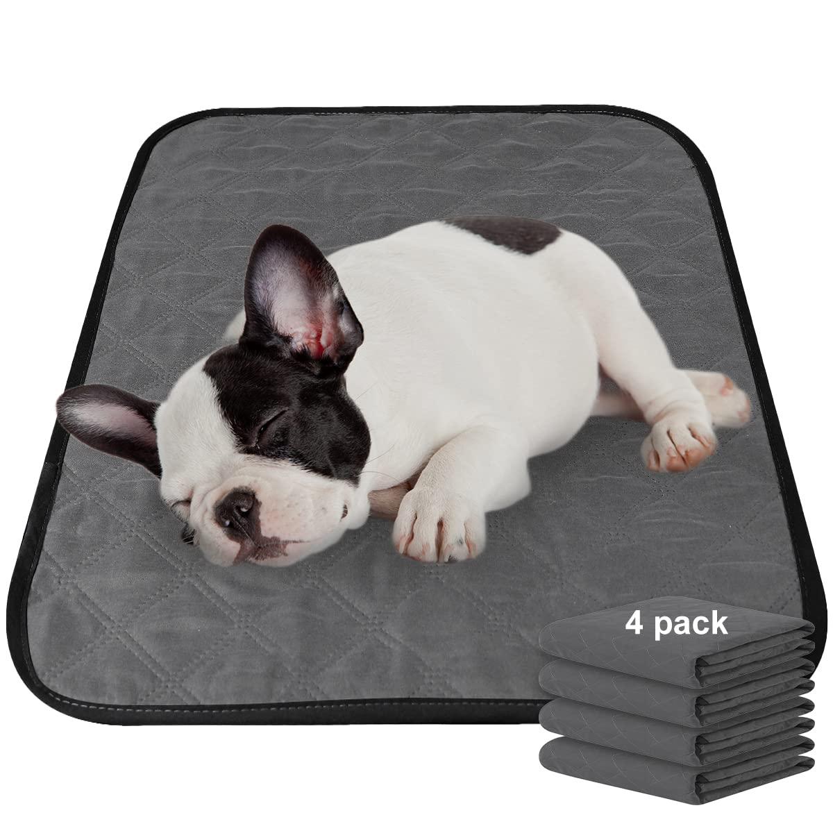 CBBPET 4PCS Washable Puppy Pads 18 x 24, Upgrade Non-Slip Dog Pee Pads with High Soaks, Reusable,Waterproof for Training,Whelping,Housebreaking, Incontinence,for Fence