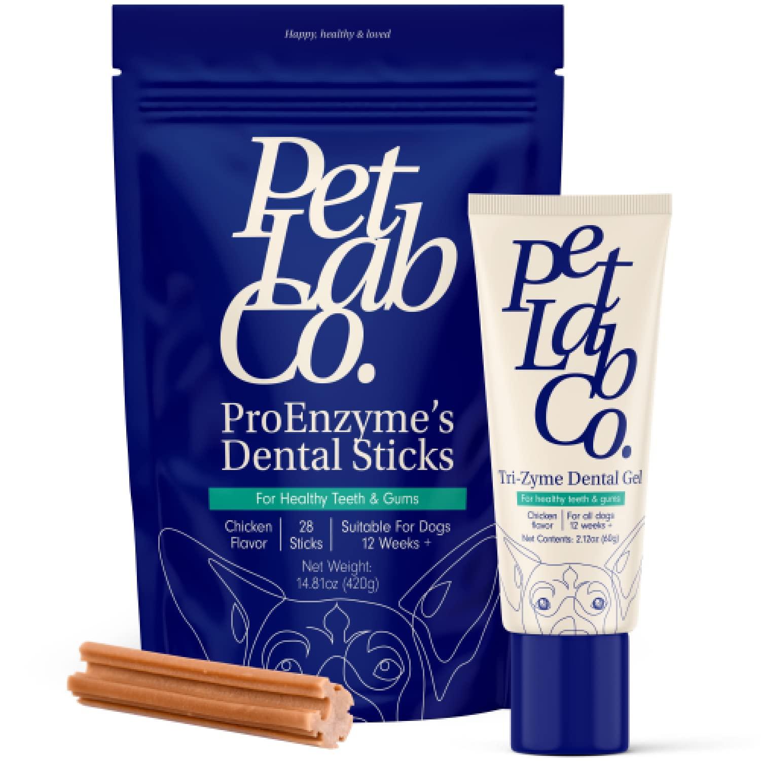 Petlab Co. ProEnzyme Dental Kit - Dog Toothpaste & Dog Dental Sticks for Daily Dog Dental Care. Helps Maintain Fresh Dog Breath, Healthy Teeth, & Supports Healthy Bacteria Levels