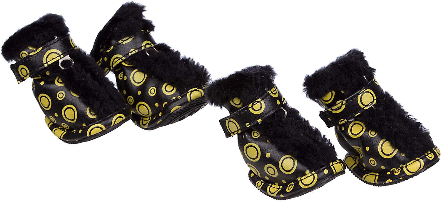 Fashion Plush Premium Fur-Comfort Pvc Waterproof Supportive Pet Shoes(D0102H707IW.)