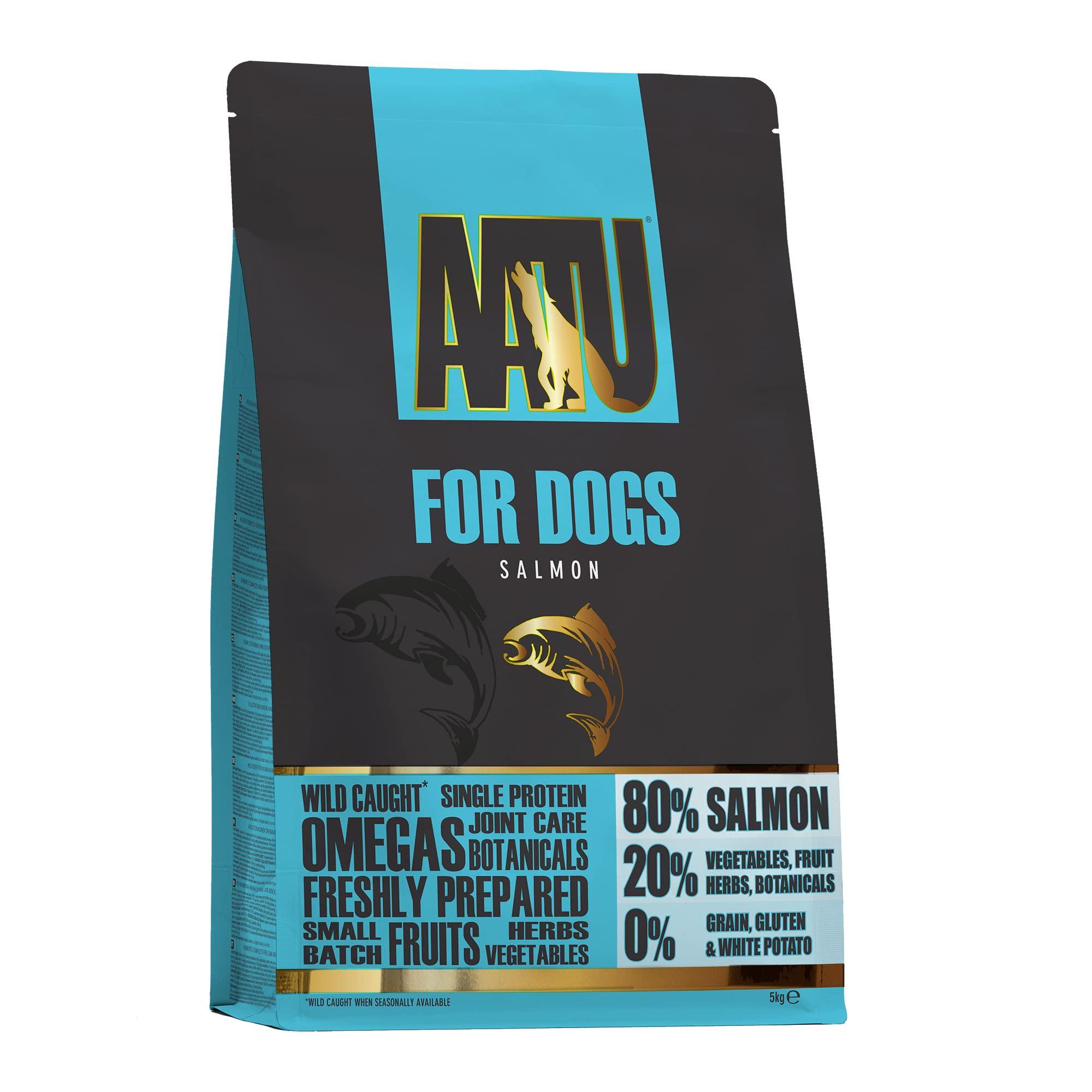 Brellavi croquettes Pour chiens AATU 8020, Saumon, Riche en protAines, recette sans cArAales, sans ingrAdients artificiels, 5 kg
