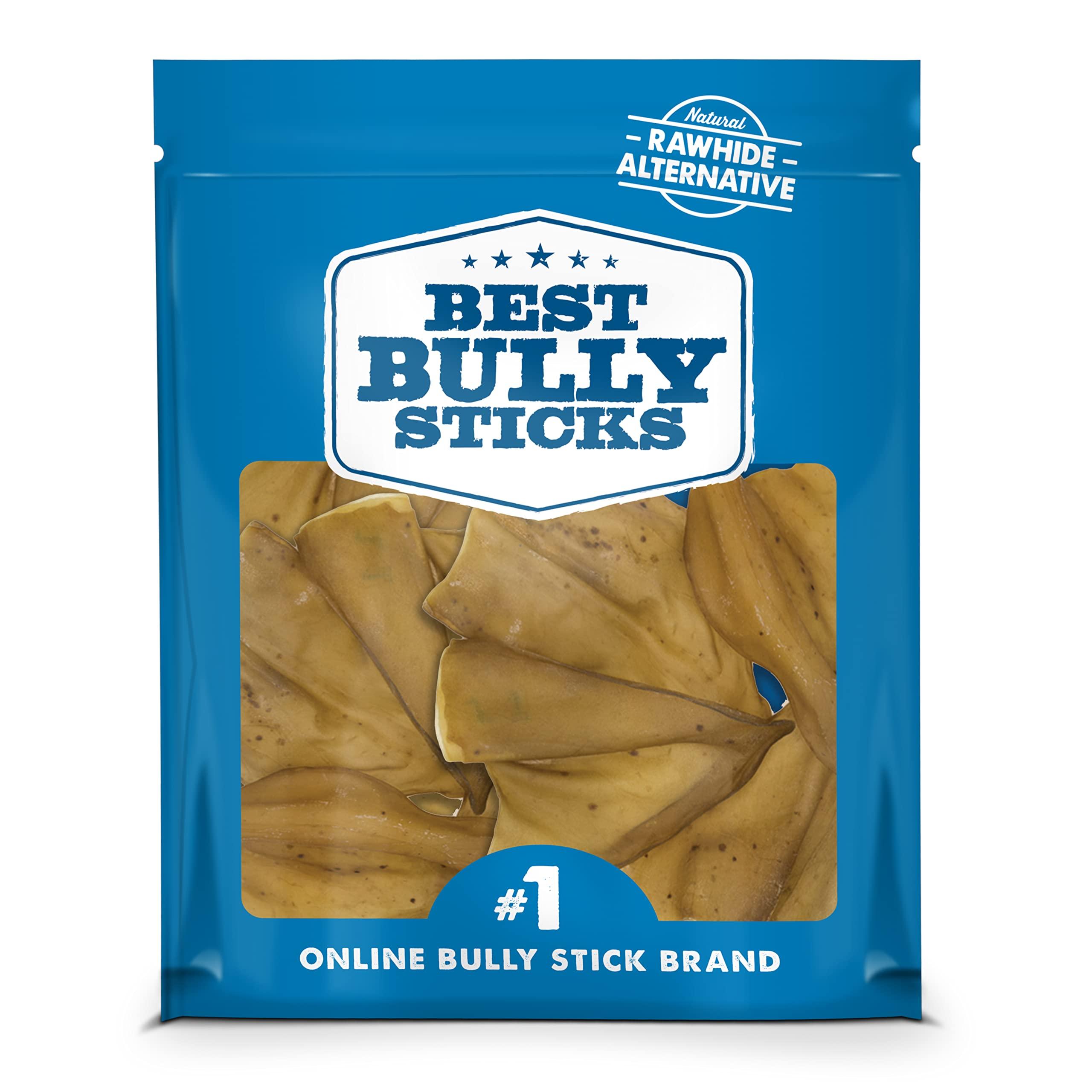 Best Bully Sticks All-Natural Cow Ears for Small, Medium and Large Dogs - 100% Natural Free-Range Grass-Fed Beef Single Ingredient High Protein, Highly Digestible Dog Chew Treats - 15 Pack