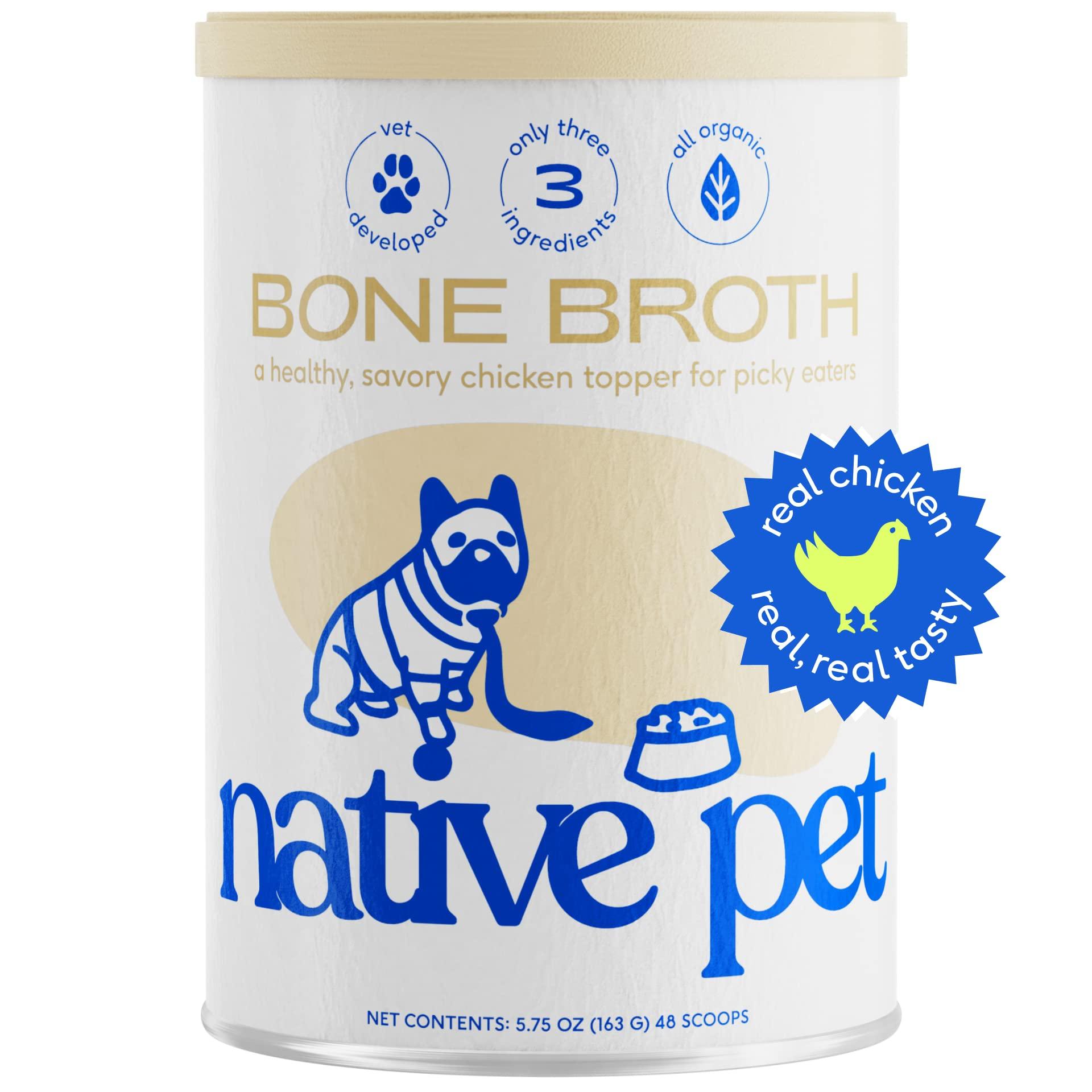 Native Pet Bone Broth for Dogs Dog & Food Topper Picky Eaters Cat Toppers Gravy Dry Chicken Powder Cats