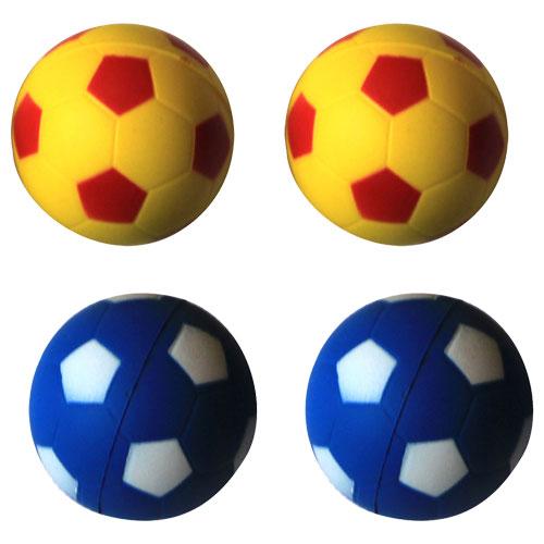 Iconic Pet - Bouncing Sponge Football - 4 Pack - Yellow/Blue