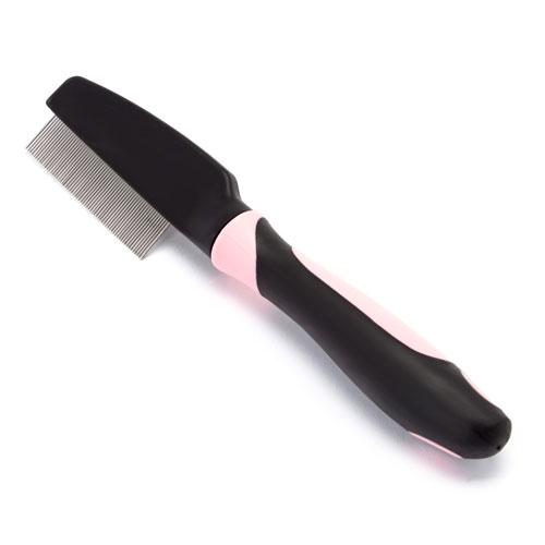 Iconic Pet - Single Sided Pin Comb (flea comb) - Pink