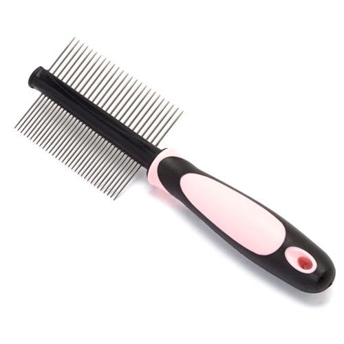 Iconic Pet - Double Sided Pin Comb - Pink