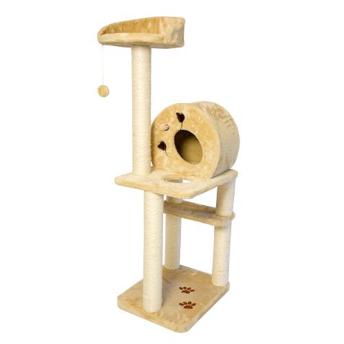 Iconic Pet - Multi Level Cat Tree Playground with multiple sisal posts and condo - Beige