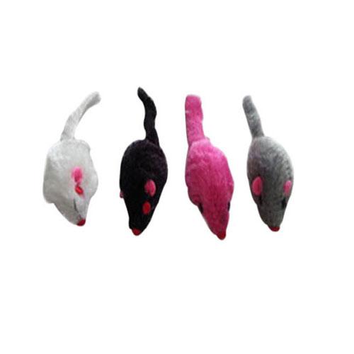 6 Pack Plush Mice - Red/White/Black/Grey - 24 Pieces - 4 Each