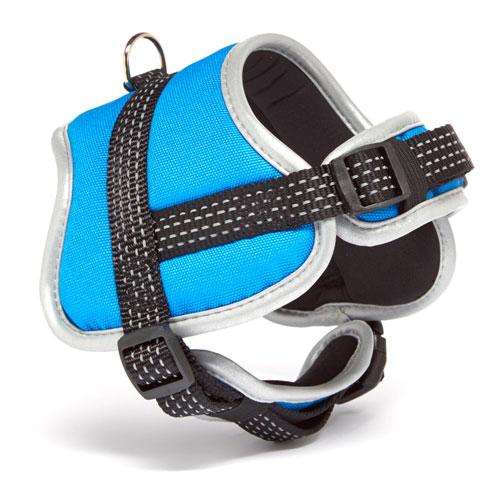 Iconic Pet - Reflective Adjustable Nylon Harness - Blue - Xsmall