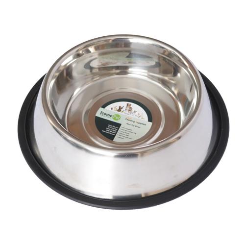 Iconic Pet - Stainless Steel Non-Skid Pet Bowl for Dog or Cat - 32 oz - 4 cup