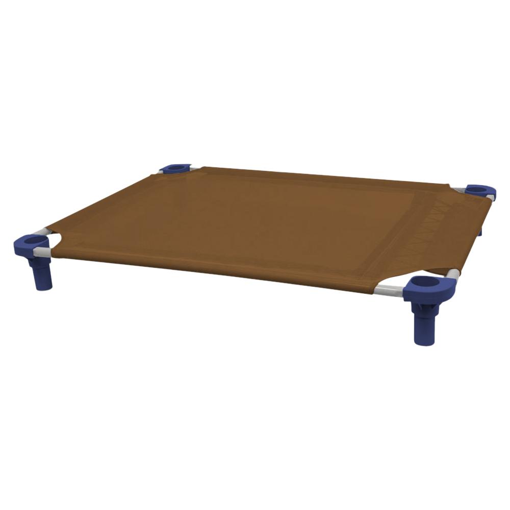 40x30 Pet Cot in Brown with Navy Legs, Unassembled