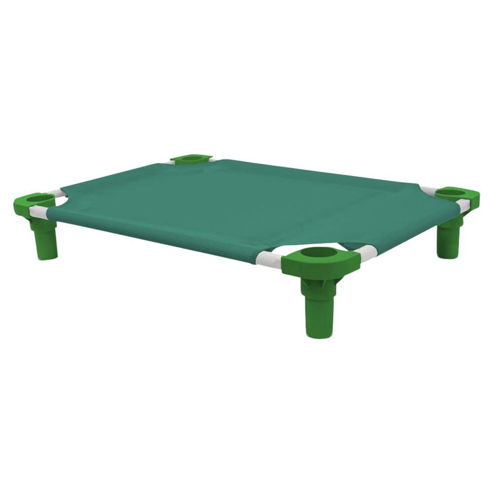 30x22 Pet Cot in Teal with Dustin Green Legs, Unassembled