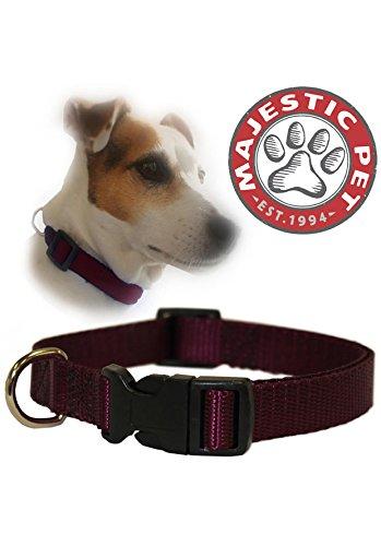 8in - 12in Adjustable Collar Burgundy, 2 - 12 lbs Dog By Majestic Pet Products
