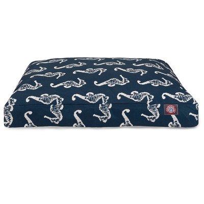 Navy Sea Horse Small Rectangle Pet Bed