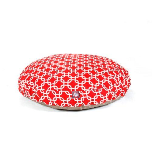 Red Links Large Round Pet Bed