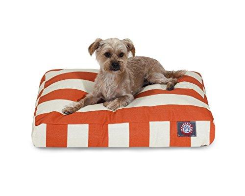 Burnt Orange Vertical Stripe Small Rectangle Pet Bed