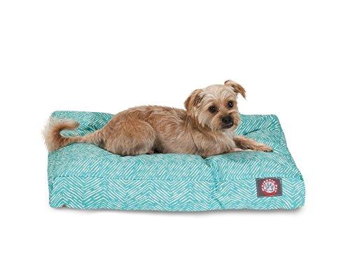 Teal Navajo Small Rectangle Pet Bed