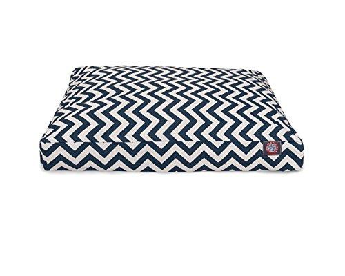 Navy Blue Chevron Small Rectangle Pet Bed