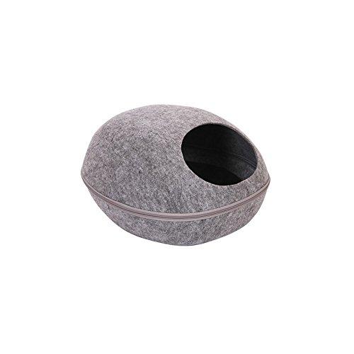PetPals Smoky Pod - Grey Felt Bed With Removable Cover